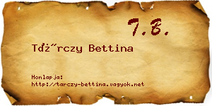 Tárczy Bettina névjegykártya